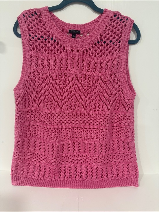 Sweaters - TALBOTS Petite Women's Pink Knit Sleeveless Sweater Vest. Size L